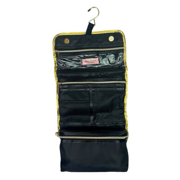 Juicy Couture Black & Gold Roll-Up Toiletry / Cosmetics Hang Bag 19” x 9” x 3” - Picture 3 of 4